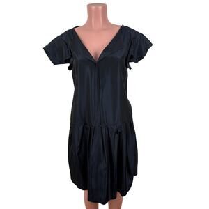 MARNI Tiered Shift Dress NEW Midnight Blue iridescent IT 42/ US 6